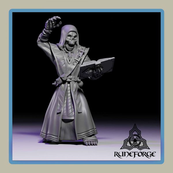 render of 28mm miniature undead acolyte