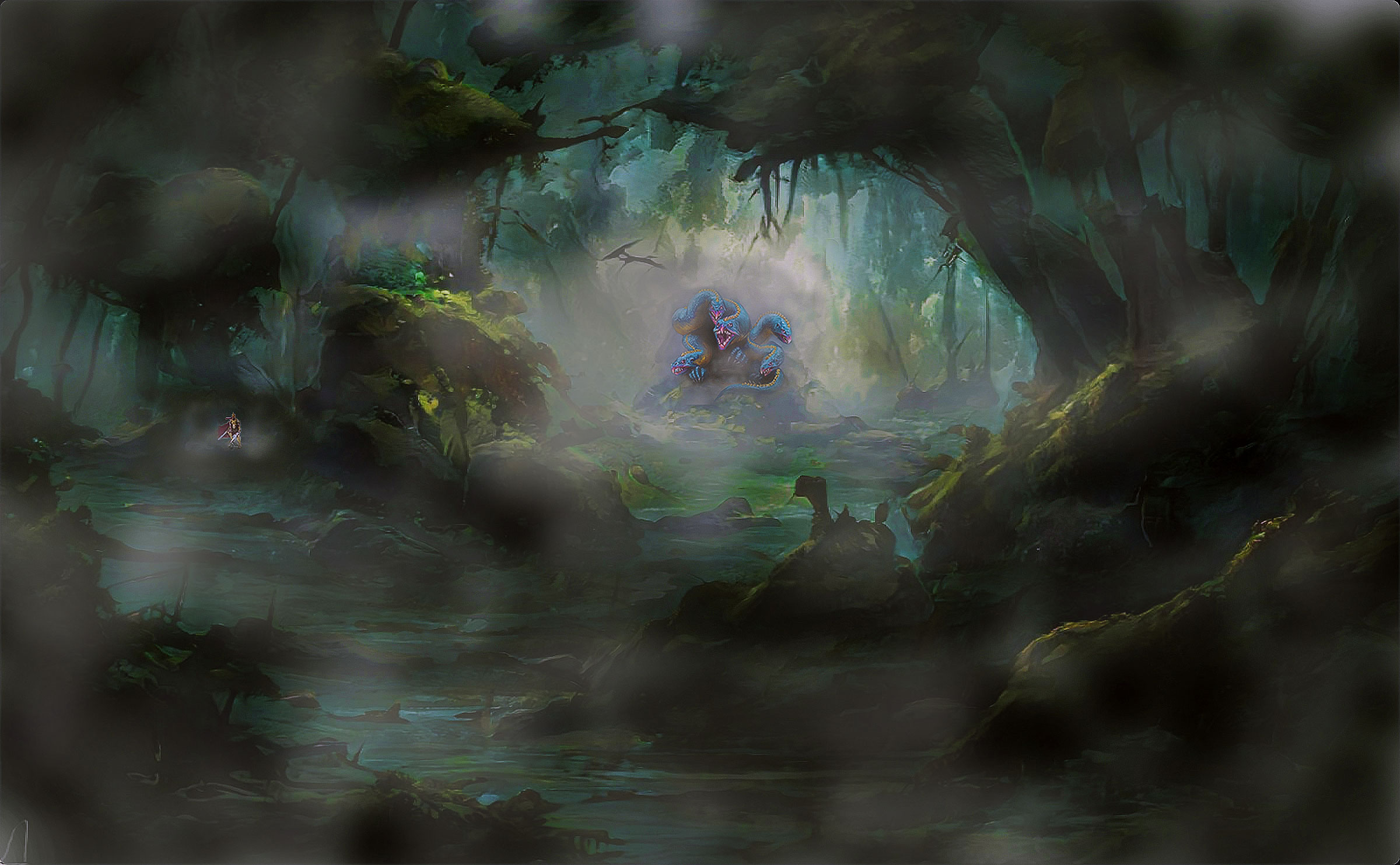 artwork of Lucios Magnus fighting Hrothmir.