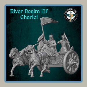render of 28mm miniature elf war chariot