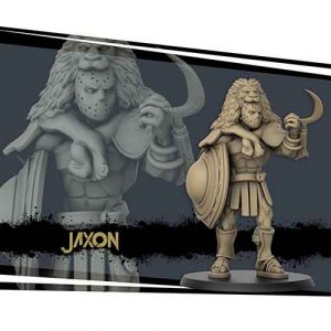 Jaxon gladiator miniature in 28mm scale for tabletop RPGs.