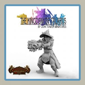 Render of Male War Mage miniature of the Kingdom of Talarius