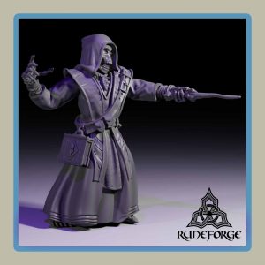 render of 28mm undead acolyte wizard