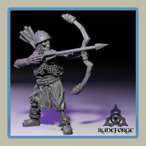 render of 28mm miniature undead archer firing