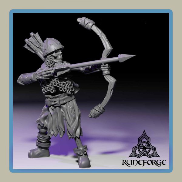 render of 28mm miniature undead archer firing