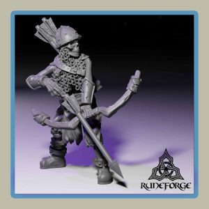 render of 28mm miniature undead archer nocking arrow