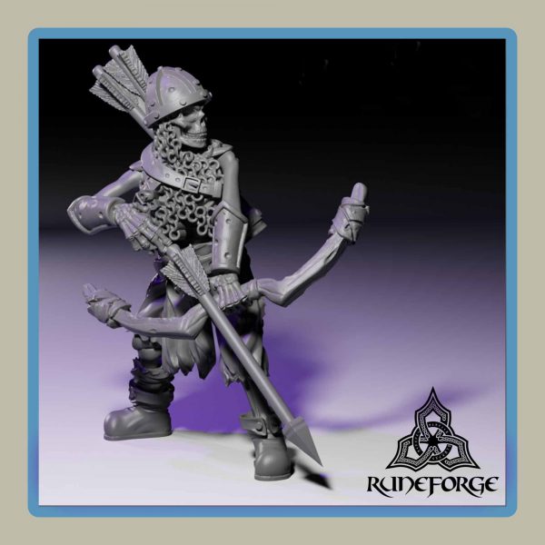 render of 28mm miniature undead archer nocking arrow