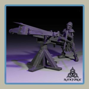 render of 28mm miniature skeleton crewed ballista
