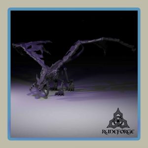 render of 28mm miniature skeleton undead dragon