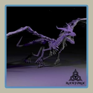 render of 28mm miniature skeleton undead dragon