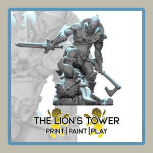 render of 32mm miniature kalfrag smiter of dragons