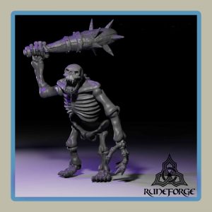 render of 28mm miniature undead skeleton ogre