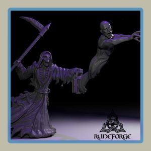 render of 28mm miniature undead reaper soul trapping