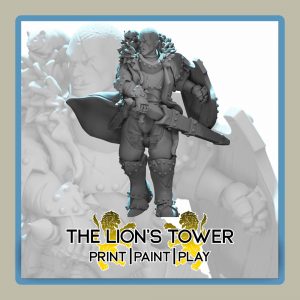 render of 32mm miniature Siegfried, Male Fighter with Woo