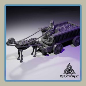 render of 28mm miniature wagon of dead bodies