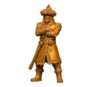render of 32mm scale model Atilla the Hun miniature