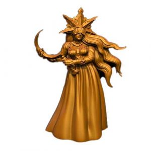 render of 32mm scale model female warrior Milen