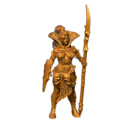 render of 32mm scale model female warrior Olenia