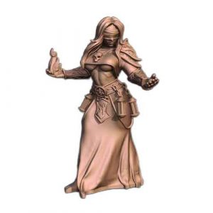 render of 32mm scale model female warrior Rim Firespeaker