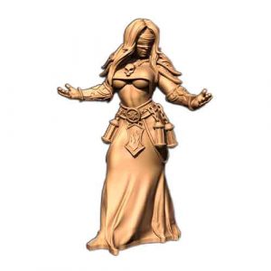 render of 32mm scale model female warrior Rim