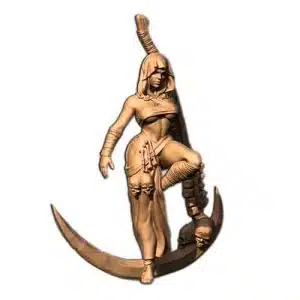 render of 32mm scale model female warrior Samara