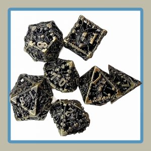 hollow metal beholder dice set