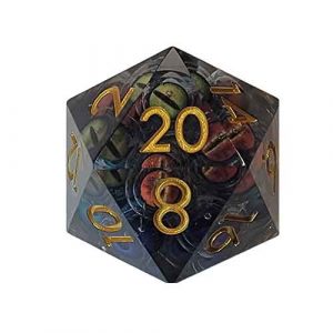 33mm oversized D20 dice filled with eyeballs that move