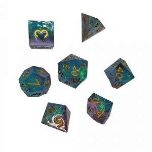Sharp Edge Dice Set Blue Pearl