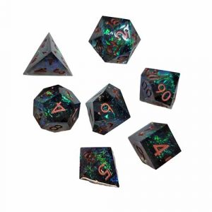 Sharp Edge RPG Dice Set - Shimmering Green