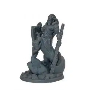 3d printed centaur miniature with axe and shield